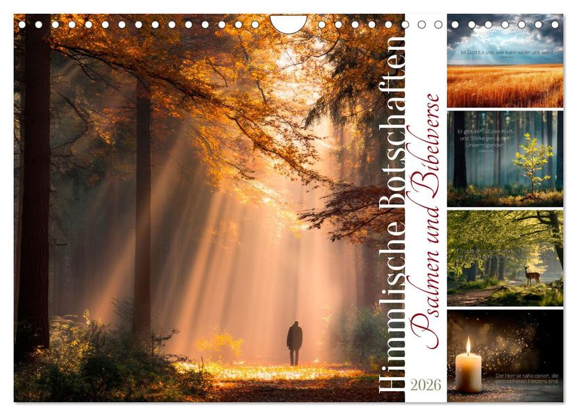 Psalmen und Bibelverse - Himmlische Botschaften (Wandkalender 2026 DIN A4 quer) CALVENDO Monatskalender