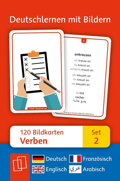 Verben: Set 2 - Deutsch Englisch Französisch und Arabisch
