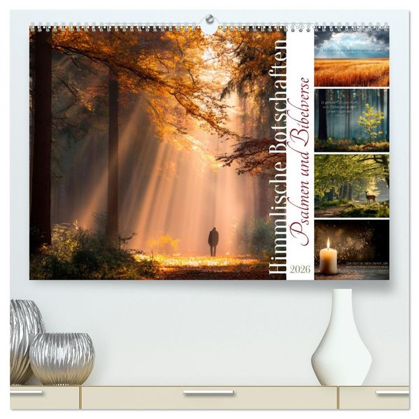 Psalmen und Bibelverse - Himmlische Botschaften (hochwertiger Premium Wandkalender 2026 DIN A2 quer) Kunstdruck in Hochglanz