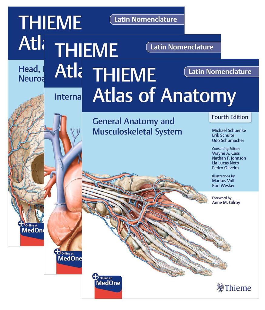 THIEME Atlas of Anatomy Latin Nomenclature Three Volume Set Fourth Edition