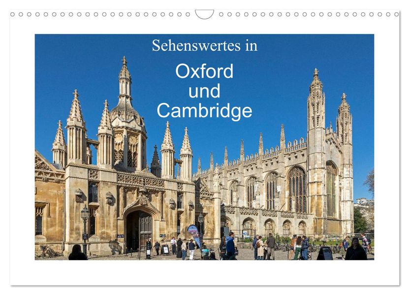Sehenswertes in Oxford und Cambridge (Wandkalender 2026 DIN A3 quer) CALVENDO Monatskalender