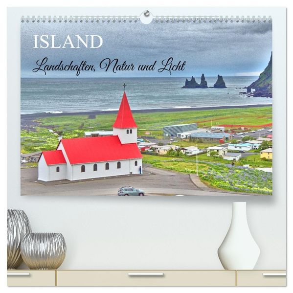 Island - Landschaften Natur und Licht (hochwertiger Premium Wandkalender 2026 DIN A2 quer) Kunstdruck in Hochglanz