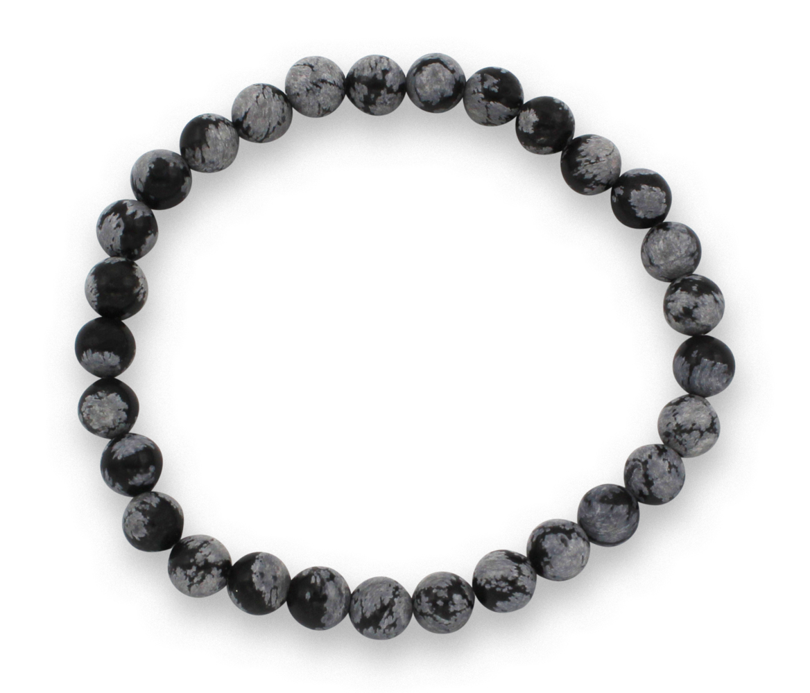 Schneeflockenobsidian Edelsteinarmband 6mm J749-10