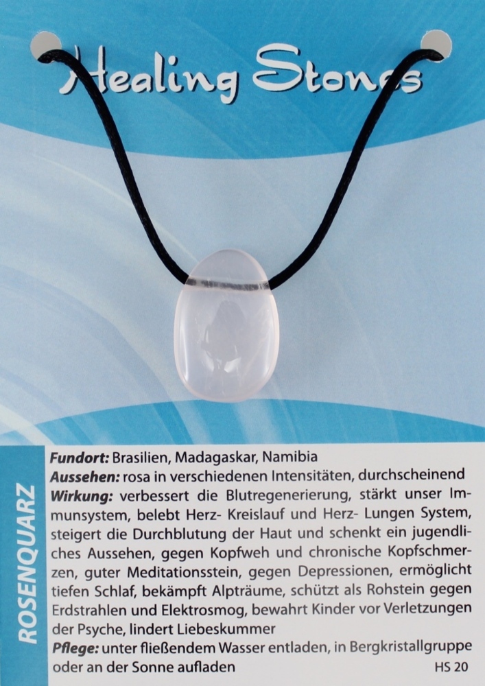Rosenquarz Maxicard Healing Stones R143-20