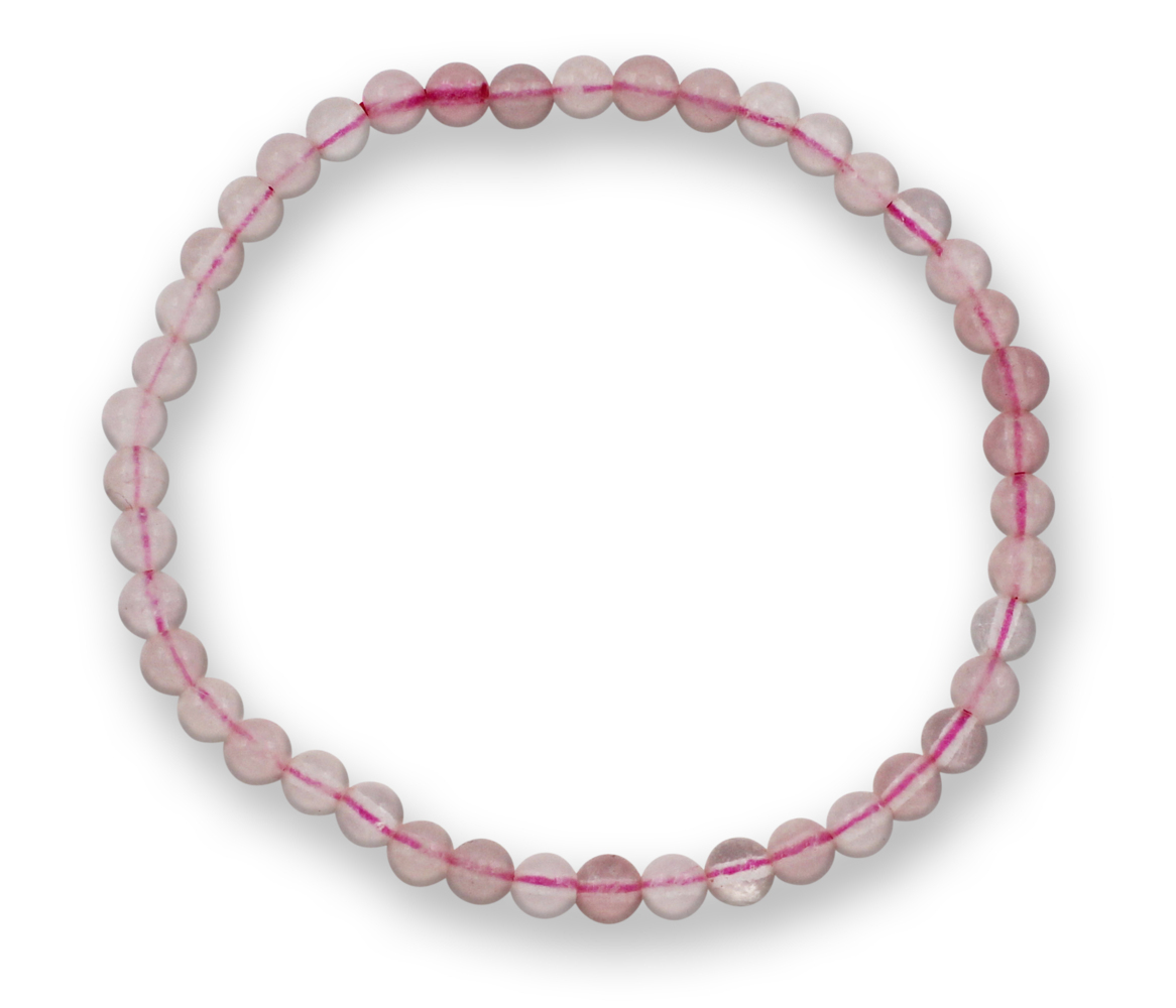 Rosenquarz Edelsteinarmband 3-4mm J748-09