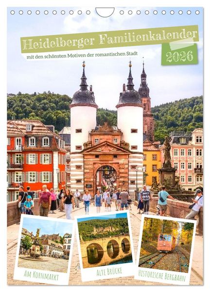 Heidelberger Familienkalender (Wandkalender 2026 DIN A4 hoch) CALVENDO Monatskalender