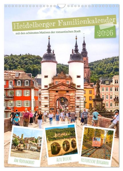 Heidelberger Familienkalender (Wandkalender 2026 DIN A3 hoch) CALVENDO Monatskalender
