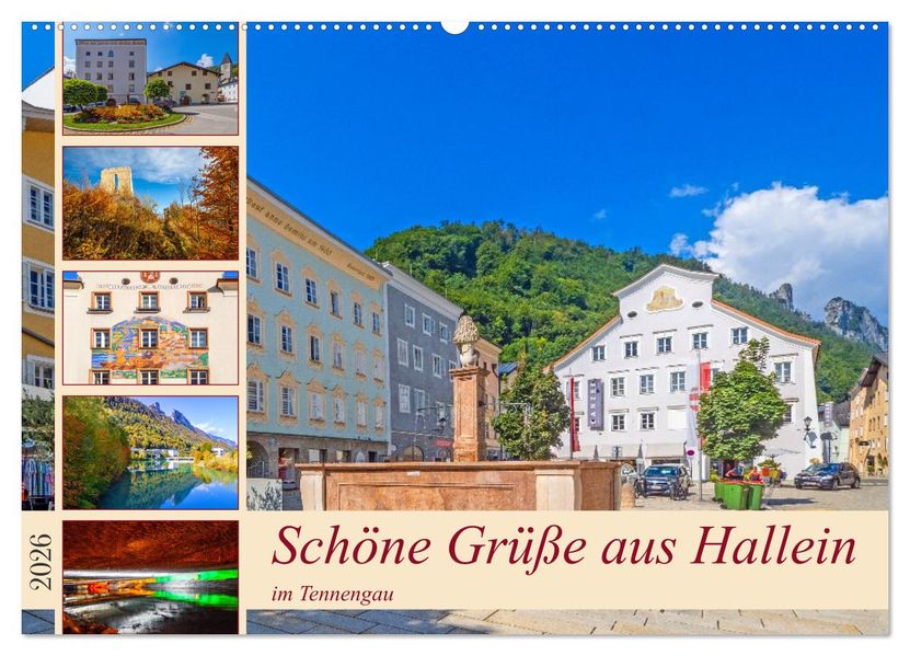 Schöne Grüße aus Hallein (Wandkalender 2026 DIN A2 quer) CALVENDO Monatskalender
