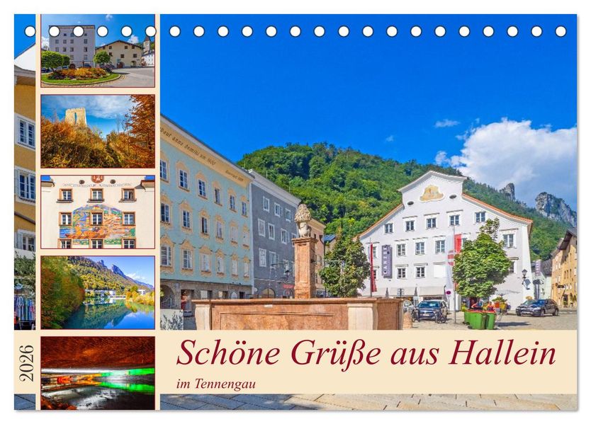 Schöne Grüße aus Hallein (Tischkalender 2026 DIN A5 quer) CALVENDO Monatskalender