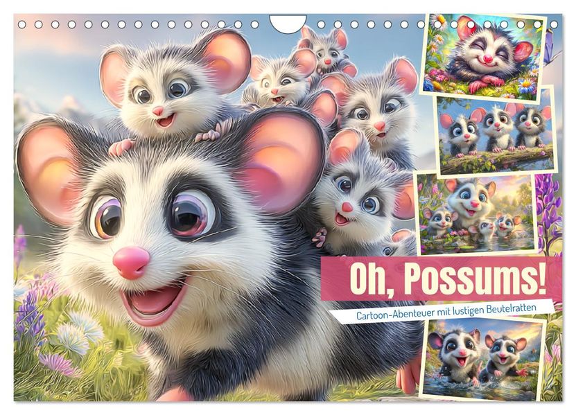Oh Possums! Cartoon-Abenteuer mit lustigen Beutelratten (Wandkalender 2026 DIN A4 quer) CALVENDO Monatskalender