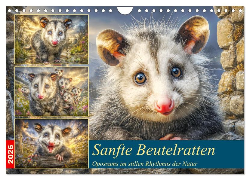 Sanfte Beutelratten. Opossums im stillen Rhythmus der Natur (Wandkalender 2026 DIN A4 quer) CALVENDO Monatskalender