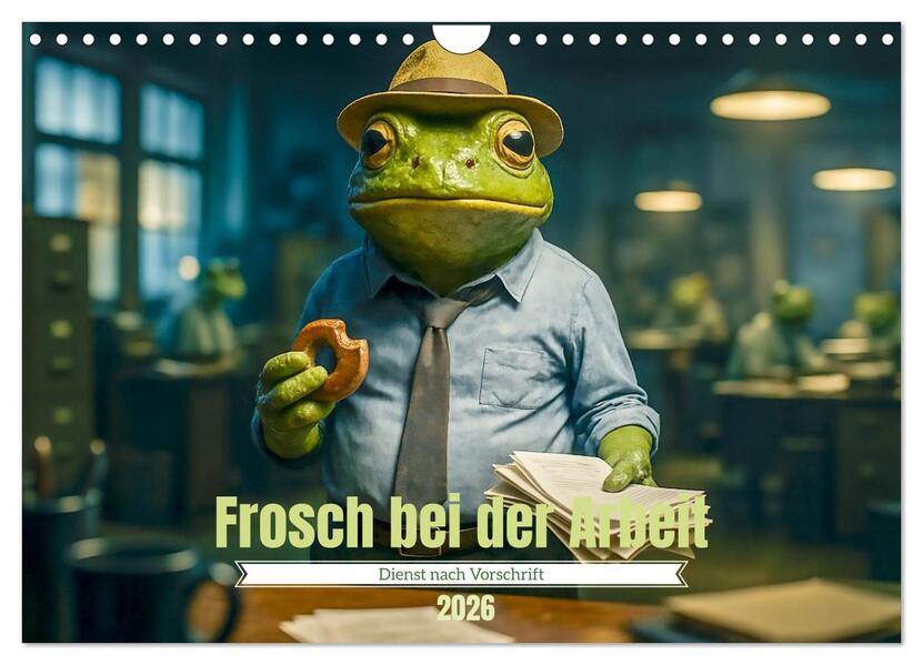 Frosch bei der Arbeit- Dienst nach Vorschrift (Wandkalender 2026 DIN A4 quer) CALVENDO Monatskalender