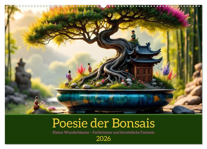 Poesie der Bonsais (Wandkalender 2026 DIN A2 quer) CALVENDO Monatskalender