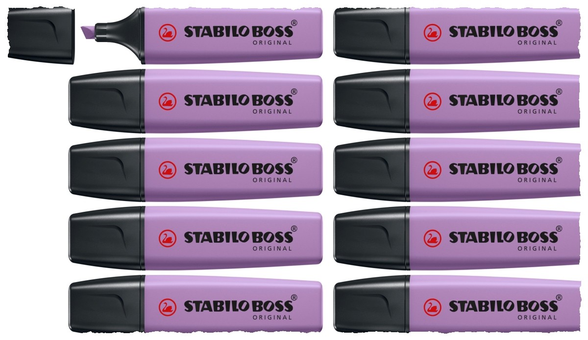 STABILO Textmarker - BOSS ORIGINAL NatureCOLORS Wildflower 10er Set - grauviolett