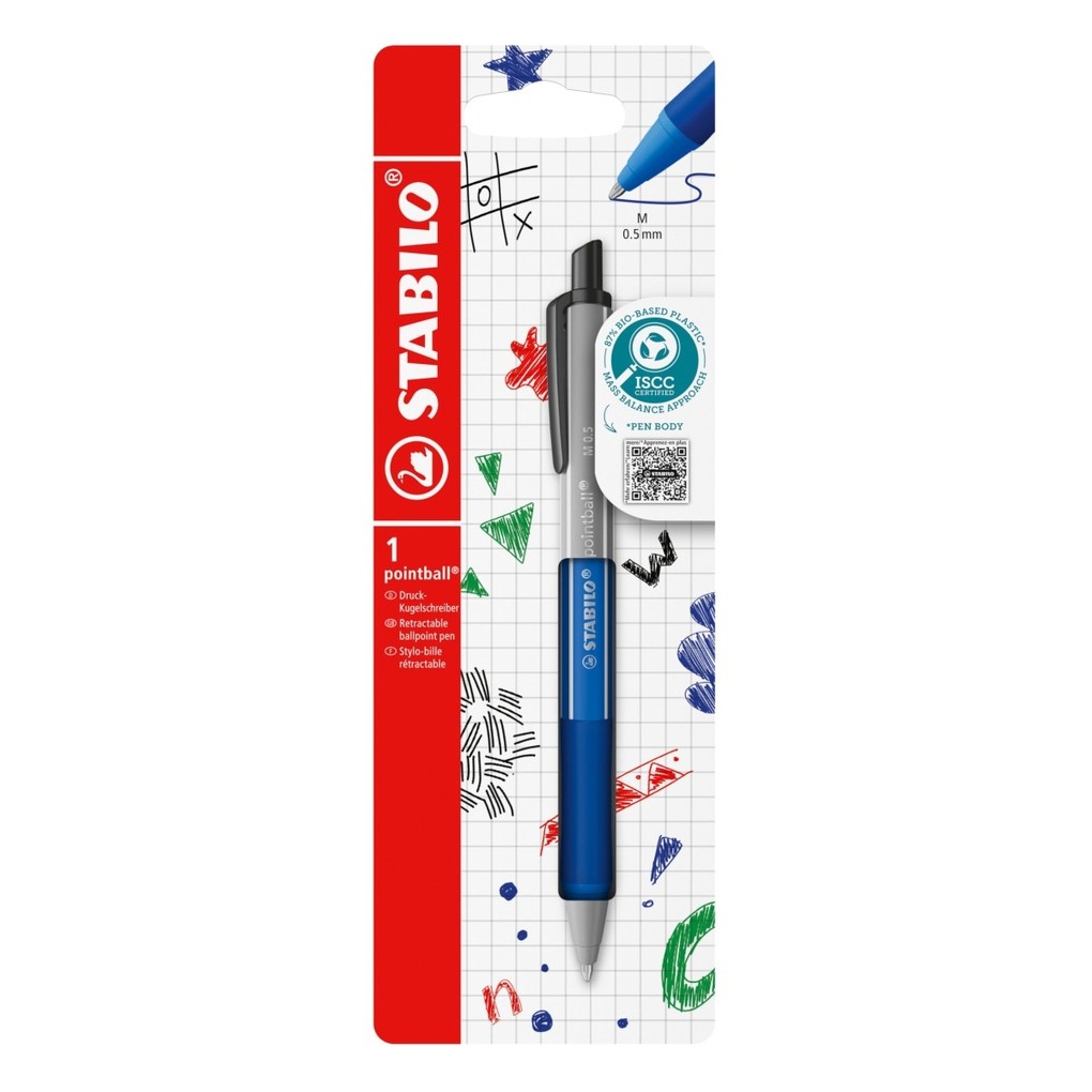 STABILO Druck-Kugelschreiber - pointball colorful Einzelstift - ultramarinblau