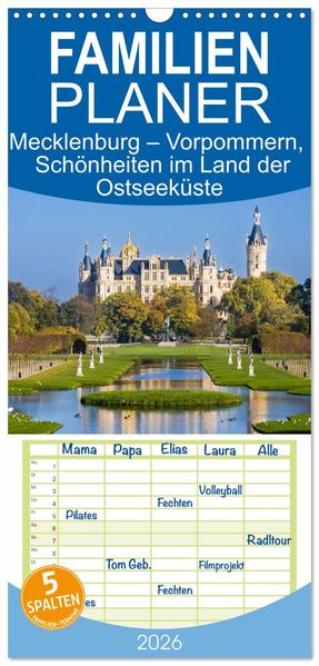 Familienplaner 2026 - Mecklenburg - Vorpommern Schönheiten im Land der Ostseeküste mit 5 Spalten (Wandkalender 21 x 45 cm) CALVENDO