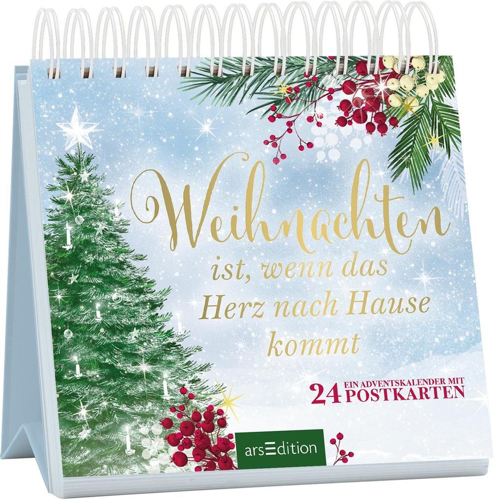 Postkarten-Adventskalender. Weihnachten ist wenn das Herz nach Hause kommt