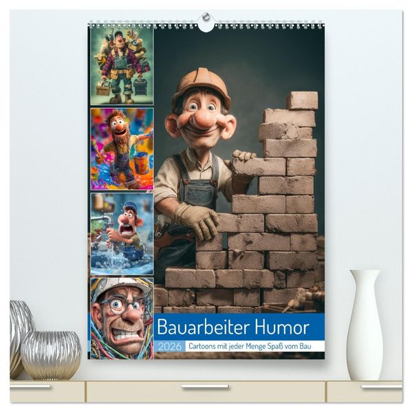 Bauarbeiter Humor (hochwertiger Premium Wandkalender 2026 DIN A2 hoch) Kunstdruck in Hochglanz