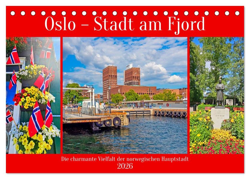 Oslo - Stadt am Fjord (Tischkalender 2026 DIN A5 quer) CALVENDO Monatskalender