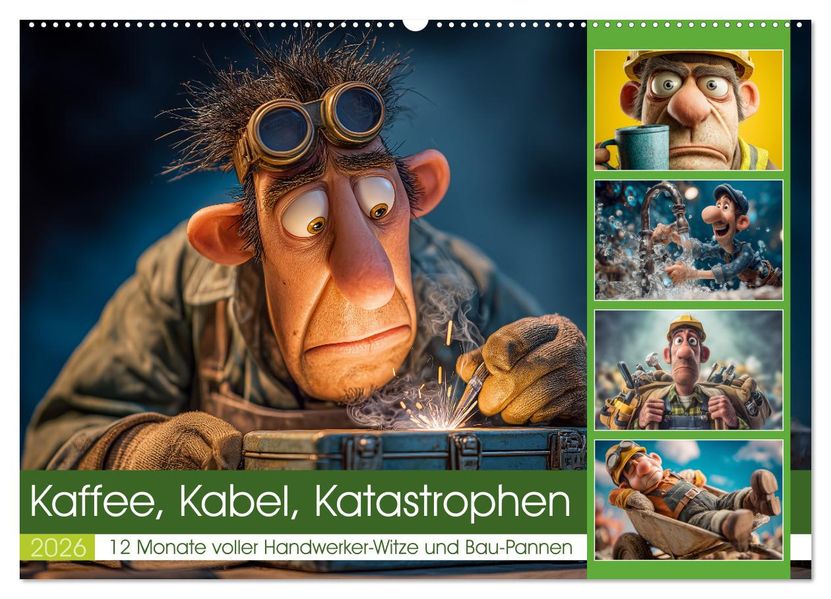 Kaffee Kabel Katastrophen (Wandkalender 2026 DIN A2 quer) CALVENDO Monatskalender