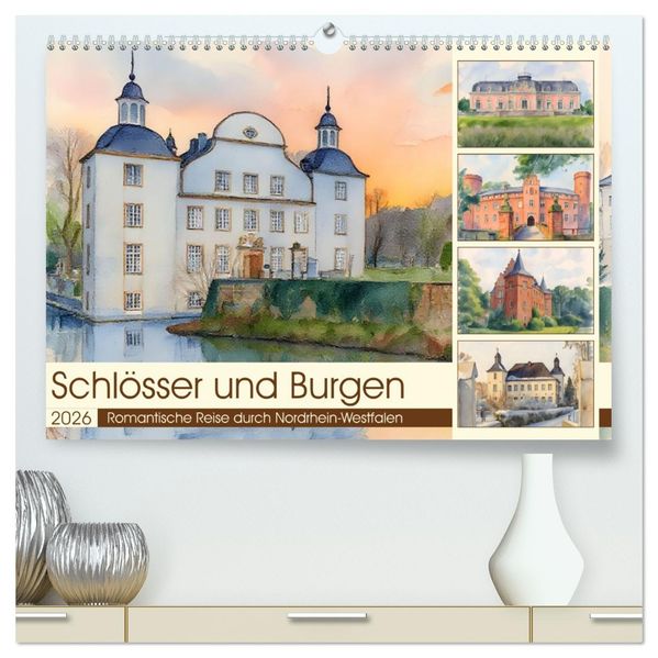 Schlösser und Burgen - Romantische Reise durch Nordrhein-Westfalen (hochwertiger Premium Wandkalender 2026 DIN A2 quer) Kunstdruck in Hochglanz