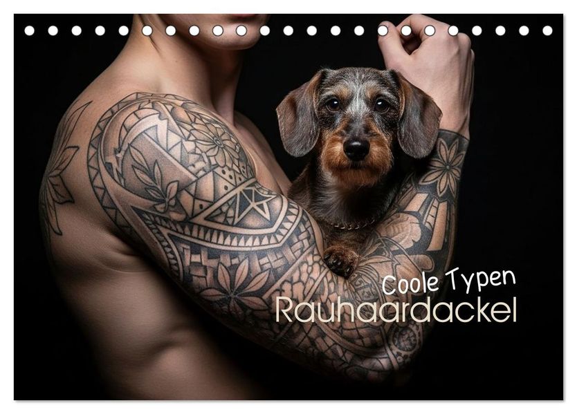 Coole Typen - Rauhaardackel (Tischkalender 2026 DIN A5 quer) CALVENDO Monatskalender