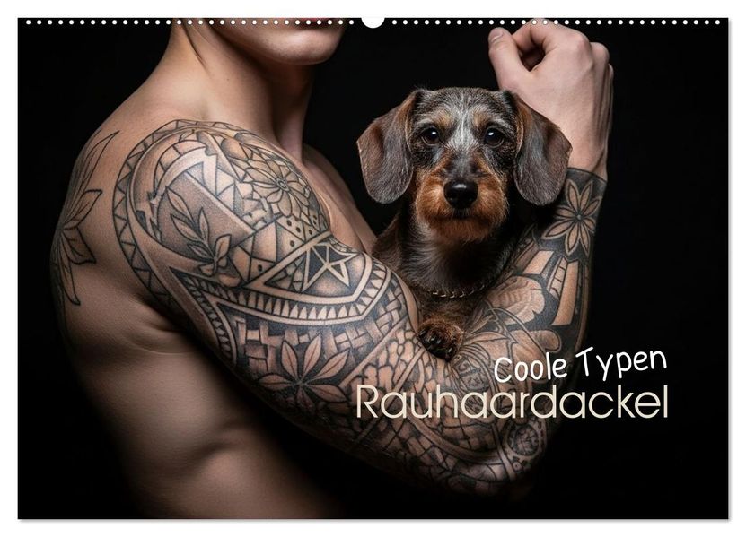 Coole Typen - Rauhaardackel (Wandkalender 2026 DIN A2 quer) CALVENDO Monatskalender