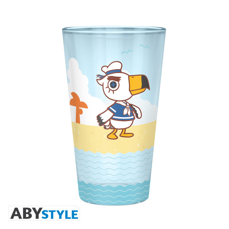 ANIMAL CROSSING - Large Glass - 400ml - 'Beach Characters' - box