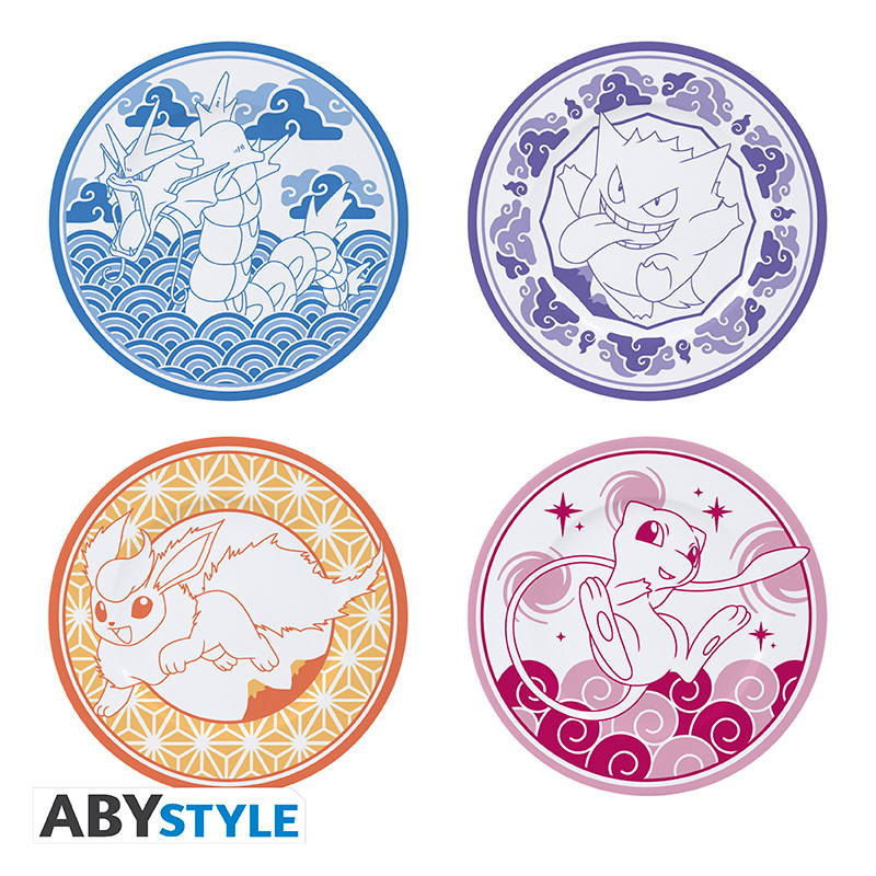 ABYstyle Pokémon Essteller Rund Porzellan Mehrfarbig 4 Stück(e)