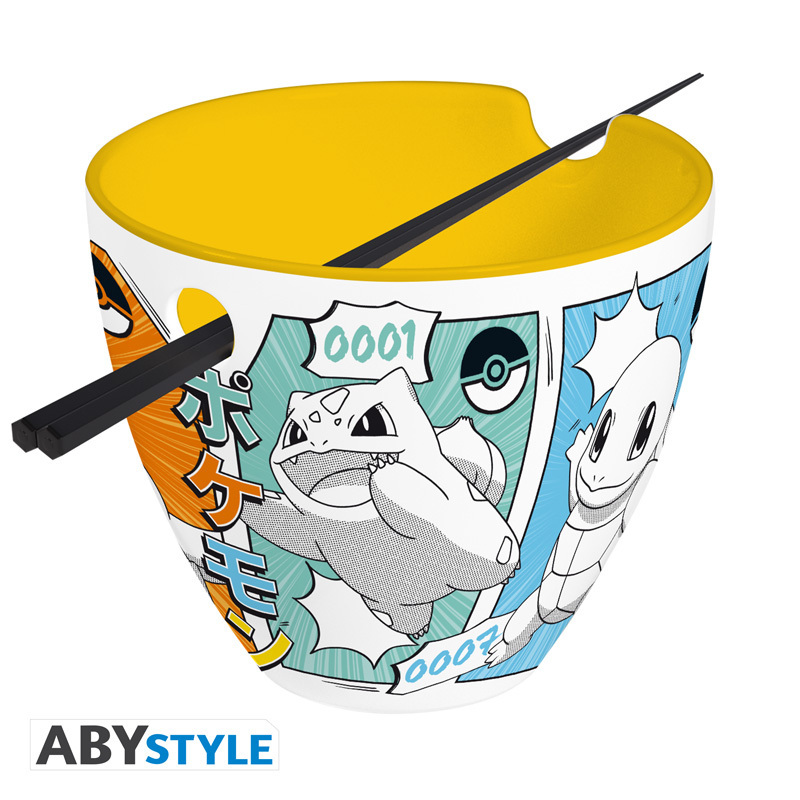 POKEMON - Ramen Bowl with chopsticks - 'Starters Manga'
