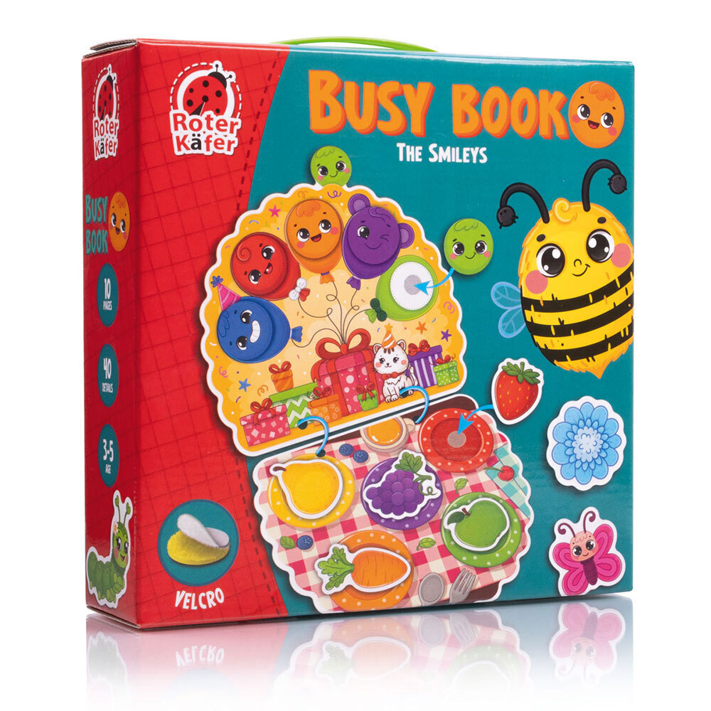 Lernspiel Roter Käfer Busy Book mit Klettverschluss Die Smileys RK1170-04