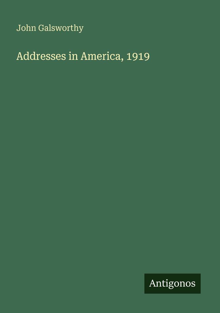 Addresses in America 1919