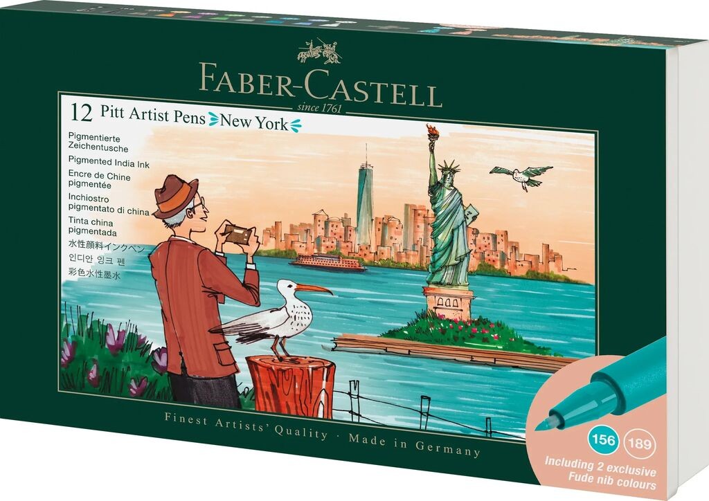 Faber-Castell Tuschestift Pitt Artist Pen 12er Geschenk Set New York