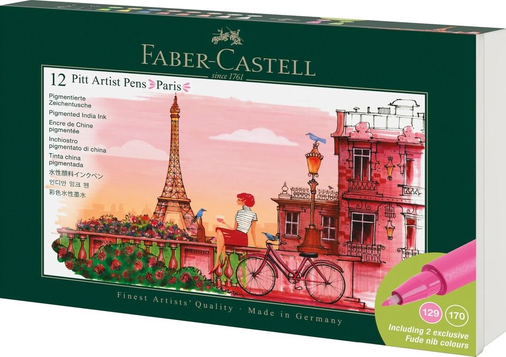 Faber-Castell Tuschestift Pitt Artist Pen 12er Geschenk Set Paris