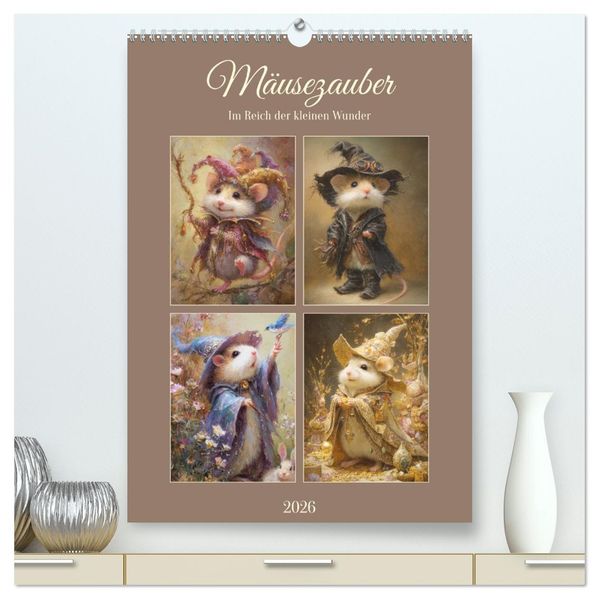 Mäusezauber. Im Reich der kleinen Wunder (hochwertiger Premium Wandkalender 2026 DIN A2 hoch) Kunstdruck in Hochglanz