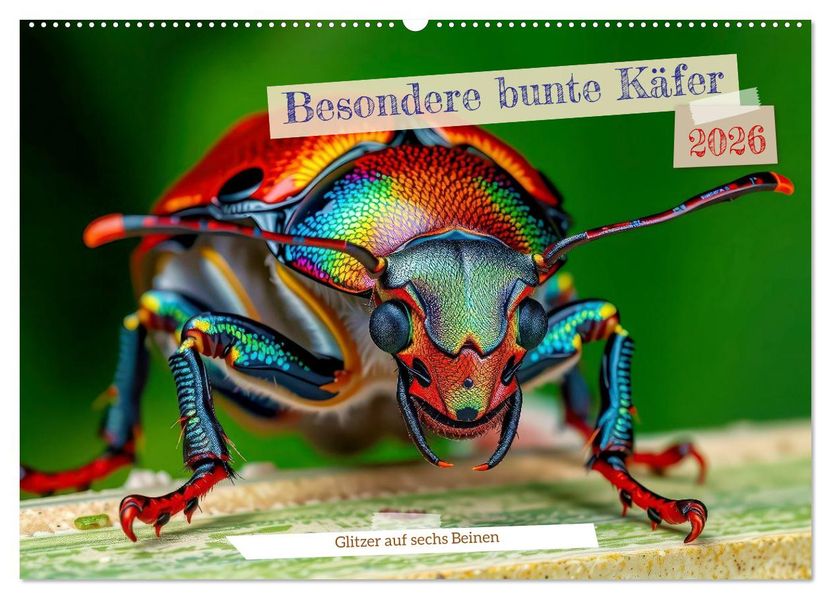 Besondere bunte Käfer (Wandkalender 2026 DIN A2 quer) CALVENDO Monatskalender