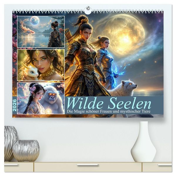 Wilde Seelen (hochwertiger Premium Wandkalender 2026 DIN A2 quer) Kunstdruck in Hochglanz