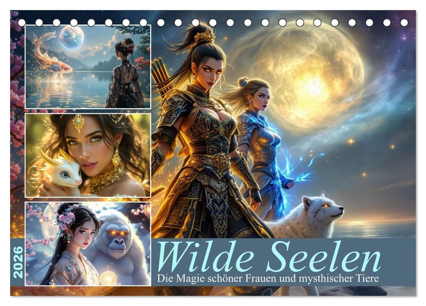 Wilde Seelen (Tischkalender 2026 DIN A5 quer) CALVENDO Monatskalender