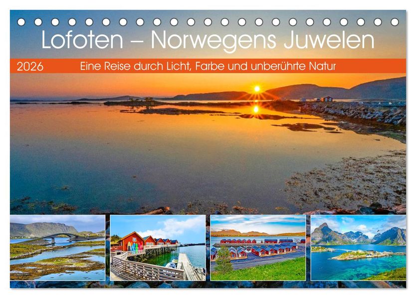 Lofoten - Norwegens Juwelen (Tischkalender 2026 DIN A5 quer) CALVENDO Monatskalender