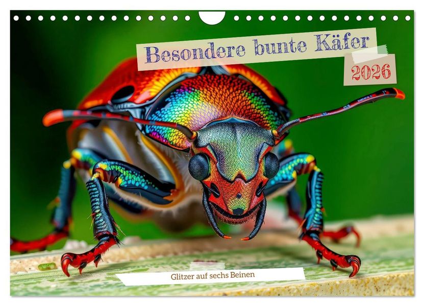 Besondere bunte Käfer (Wandkalender 2026 DIN A4 quer) CALVENDO Monatskalender