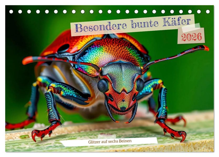 Besondere bunte Käfer (Tischkalender 2026 DIN A5 quer) CALVENDO Monatskalender