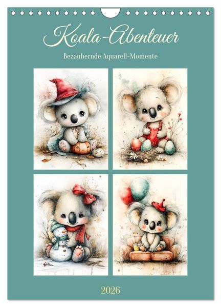 Koala-Abenteuer. Bezaubernde Aquarell-Momente (Wandkalender 2026 DIN A4 hoch) CALVENDO Monatskalender