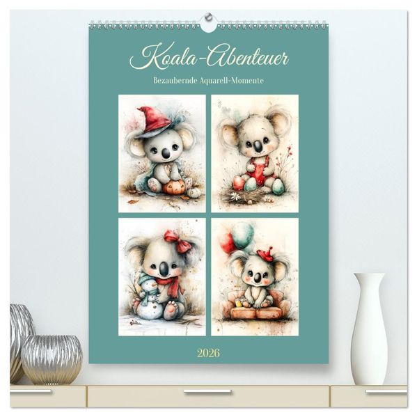 Koala-Abenteuer. Bezaubernde Aquarell-Momente (hochwertiger Premium Wandkalender 2026 DIN A2 hoch) Kunstdruck in Hochglanz