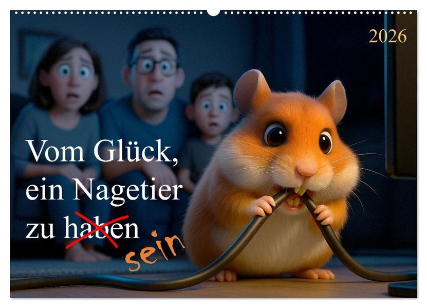 Vom Glück ein Nagetier zu sein (Wandkalender 2026 DIN A2 quer) CALVENDO Monatskalender