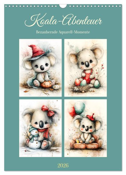 Koala-Abenteuer. Bezaubernde Aquarell-Momente (Wandkalender 2026 DIN A3 hoch) CALVENDO Monatskalender