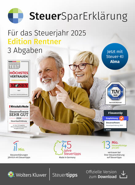 SteuerSparErklärung Rentner (Steuerjahr 2025) (Code in a Box)