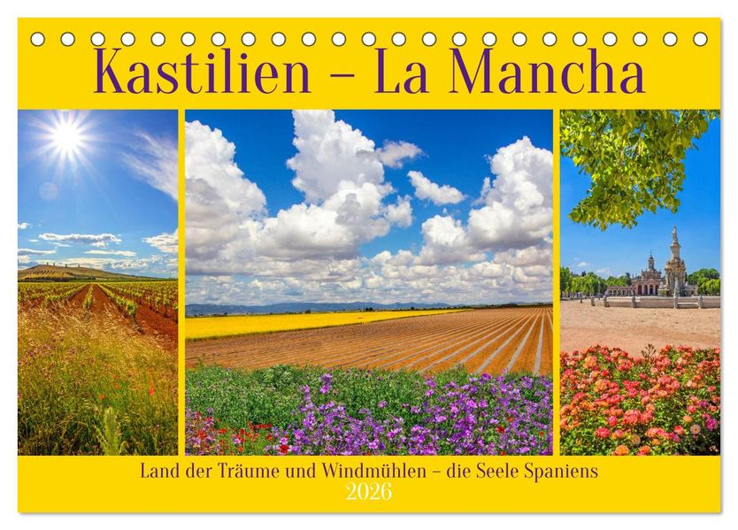 Kastilien - La Mancha (Tischkalender 2026 DIN A5 quer) CALVENDO Monatskalender