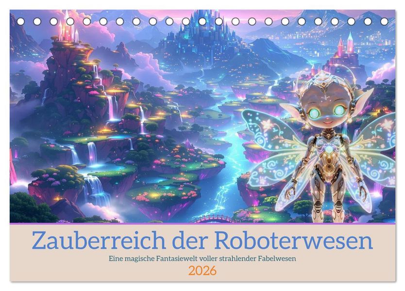 Zauberreich der Roboterwesen (Tischkalender 2026 DIN A5 quer) CALVENDO Monatskalender