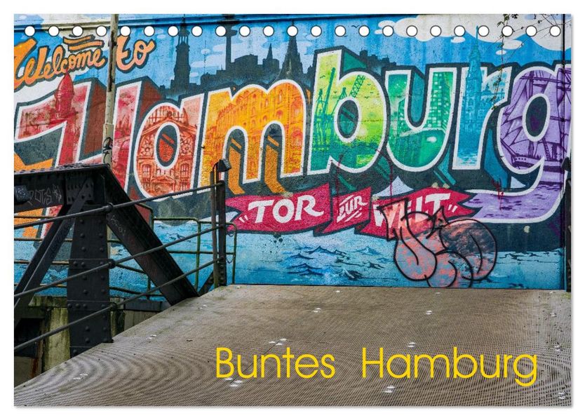 Buntes Hamburg (Tischkalender 2026 DIN A5 quer) CALVENDO Monatskalender