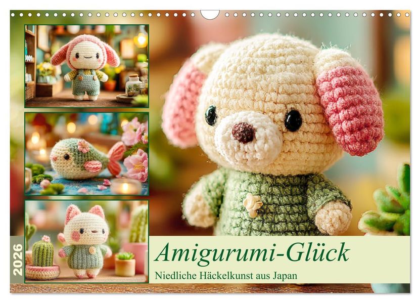 Amigurumi-Glück. Niedliche Häckelkunst aus Japan (Wandkalender 2026 DIN A3 quer) CALVENDO Monatskalender